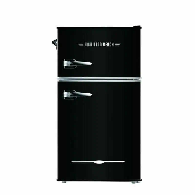 

Cu Ft 2 Door Retro Bar Refrigerator with Side Opener Sleek - Black