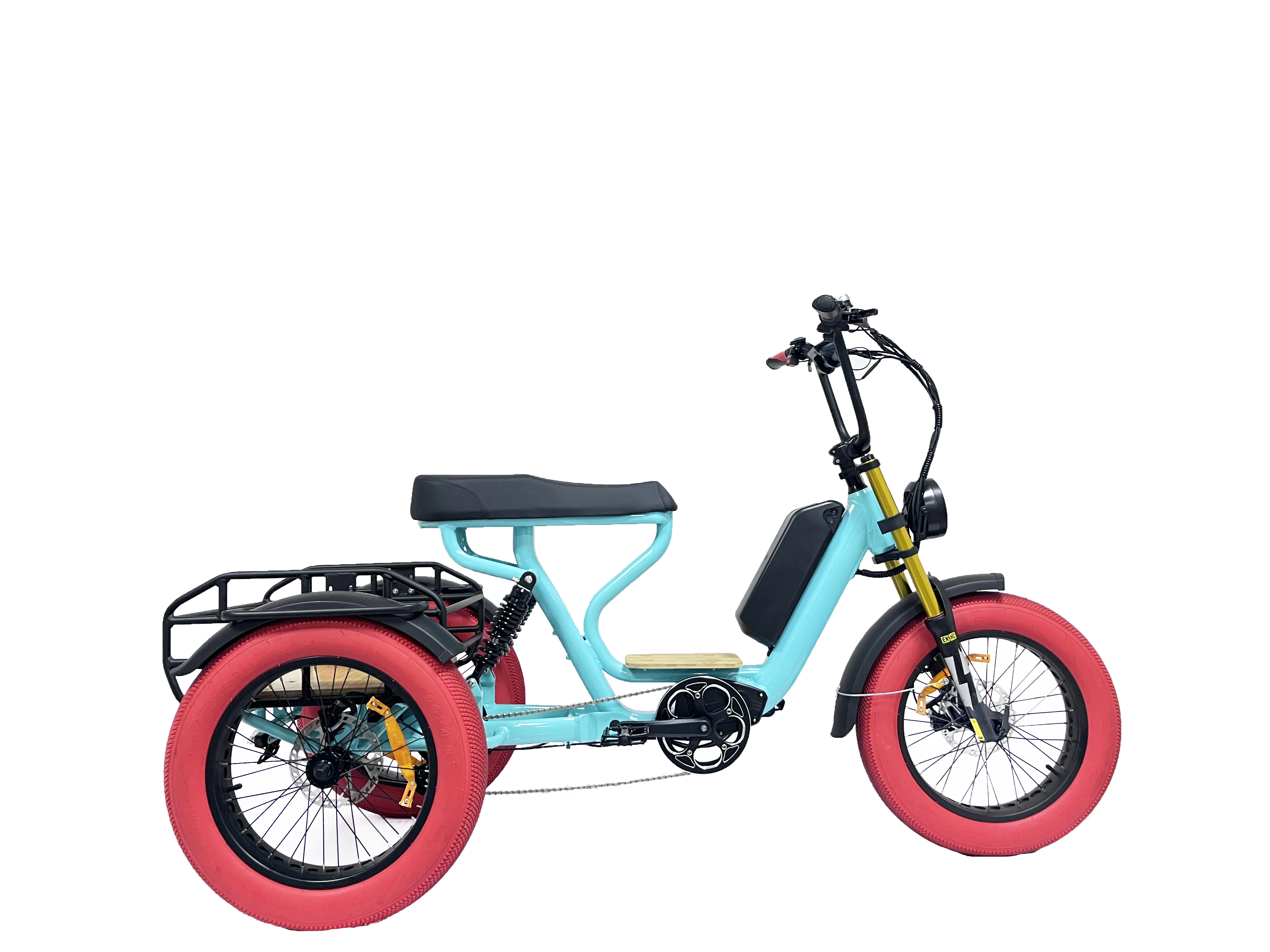 Трехколесный электрический велосипед с полной подвеской OTM задний приводной