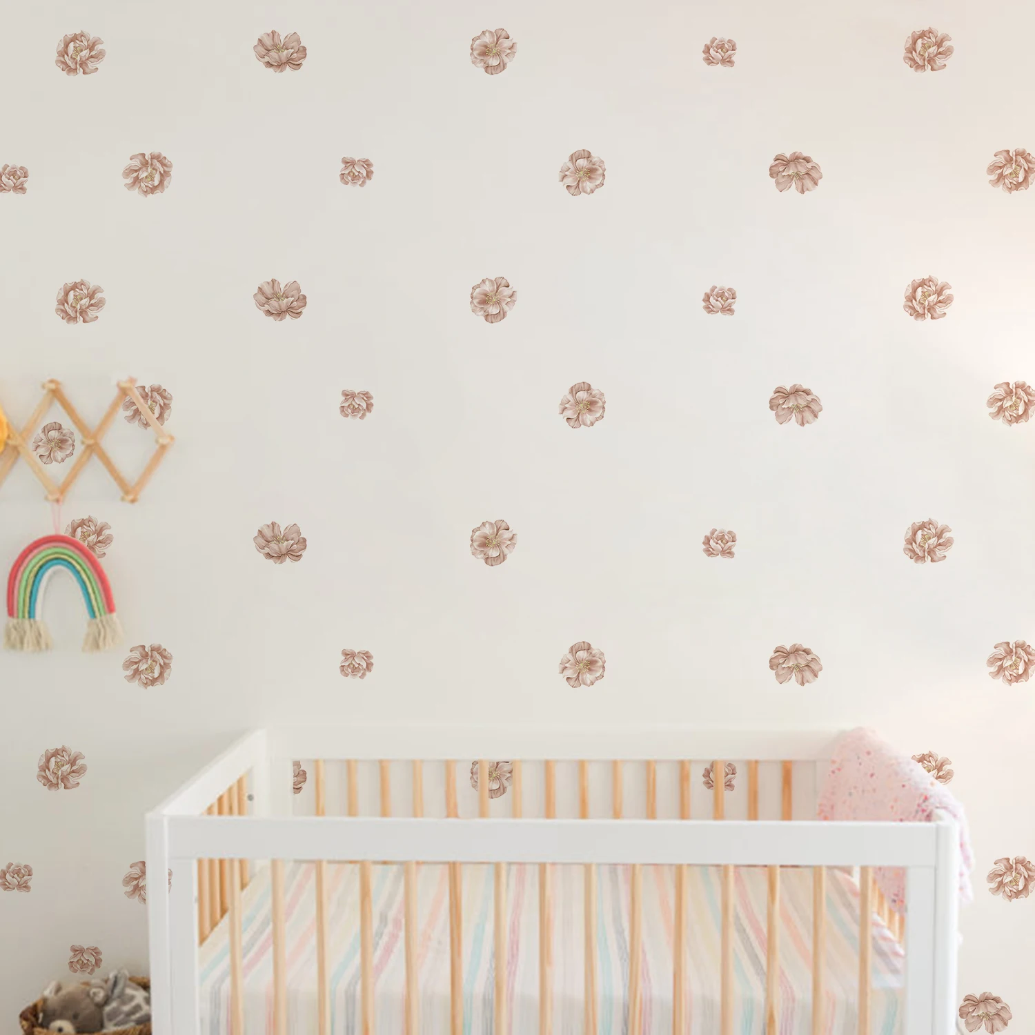 

Funlife®Коричневые цветы, наклейки на стену, детская Водонепроницаемая детская комната, спальня, домашний декор «сделай сам»