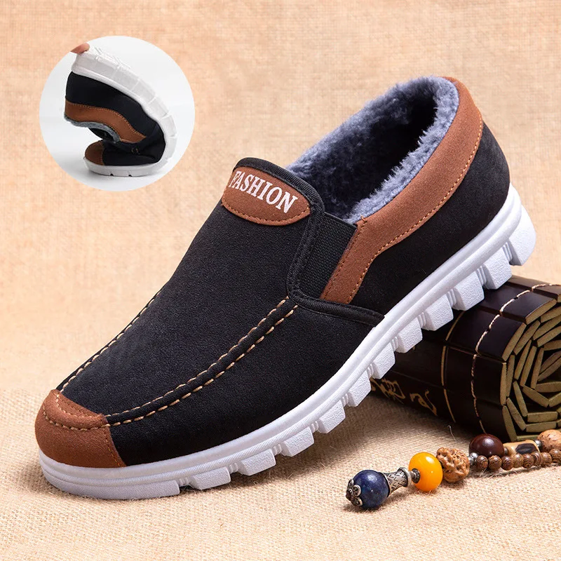 Зимние мужские кроссовки на теплом меху ботильоны плюшевые зимние ботинки обувь