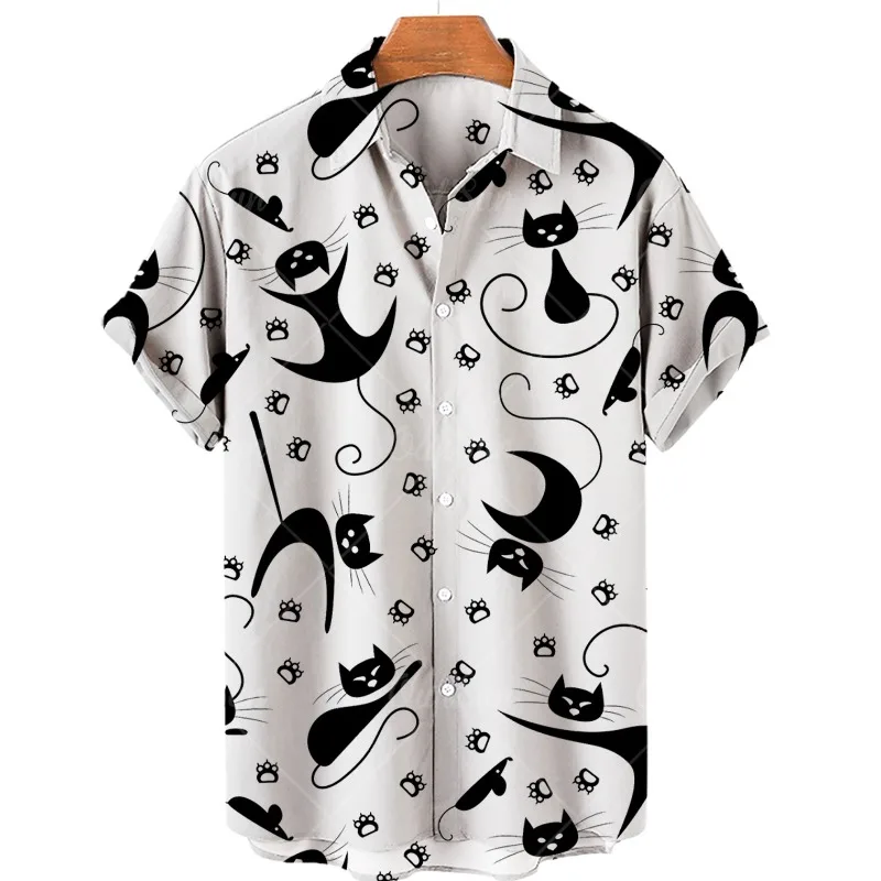 

2023 Novelty Hawaiian men's and women's dark green duck print shirt Breathable single button short sleeved shirt Fashion lapel