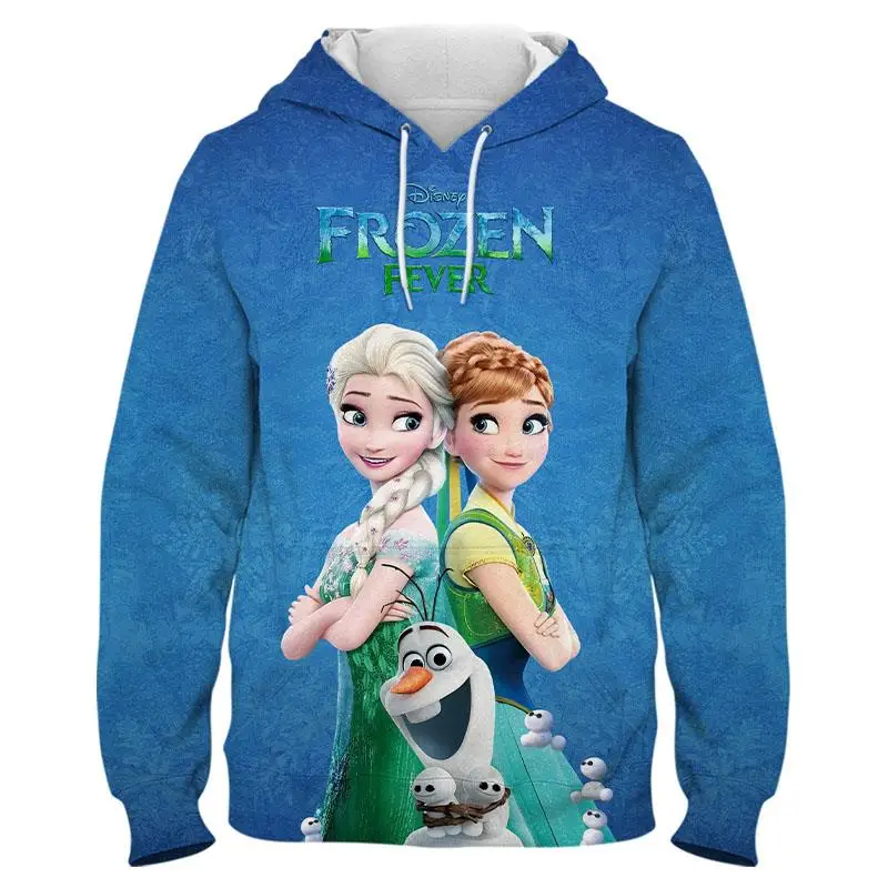 

2022 New Disney Frozen Elsa Men's Hooded Sports Fashion 3D Printed Jacket Hoodie
