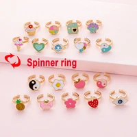 spinner rings for women rotate fidget ring rotatable daisy flower butterfly anxiety ring rotate freely anti stress open ring