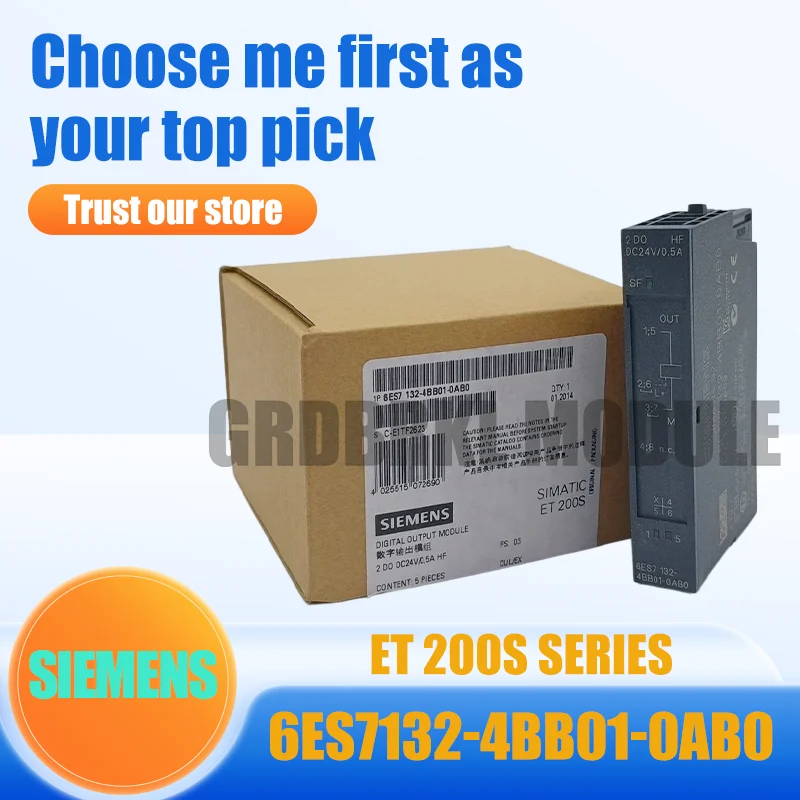 Фото Новый Оригинальный Электронный Модуль SIEMENS 6ES7132-4BB01-0AB0 SIMATIC ET200S 2DO DC24V 0.5A с цифровым выходом для ПЛК №1