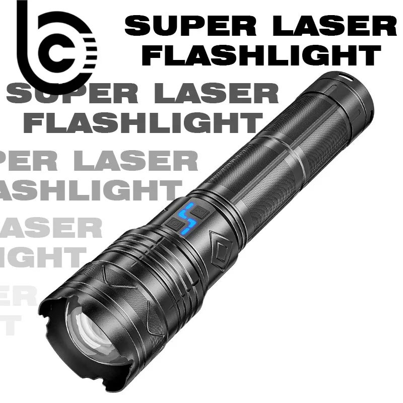 Super Bright Long Range Powerful LED Flashlight Type-C USB Rechargeable 24000mAh Torch Light