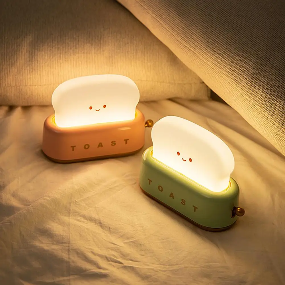 

LED Bread Maker Night Light Toast Lamp Dimming Table Lamps USB Charging Holiday Decoration Baby Nursery Light Yoga Mood Lights