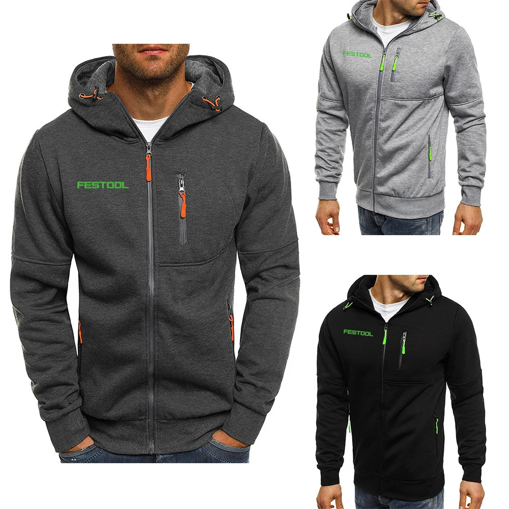 

2023 Festool Tools Men's New Tracksuit Jackets Hooded Casual Zipper Hoodies Sweatshirts Fashionable Outerwear Coat Top Clothing