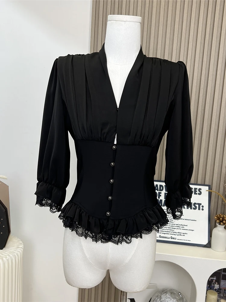 Женские шифоновые рубашки блузки с v-образным вырезом верхняя рубашка длинными