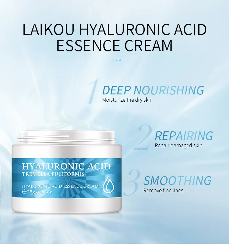 

Hyaluronic Acid Essence Cream Deep Nourishing Delay Skin Aging Repairing Moisturize the dry skin Repair damaged skin 25g