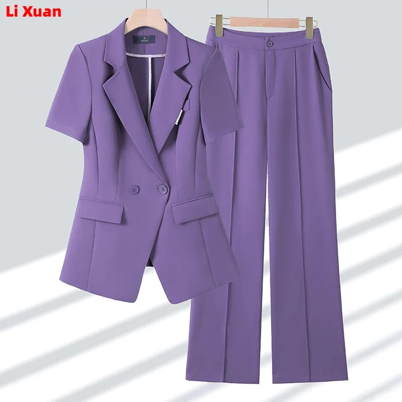 New Elegant Women Formal Suits For 2023 Summer High Quality Fashion Slim Casual Blazer And Pants Office Ladies Work Wear