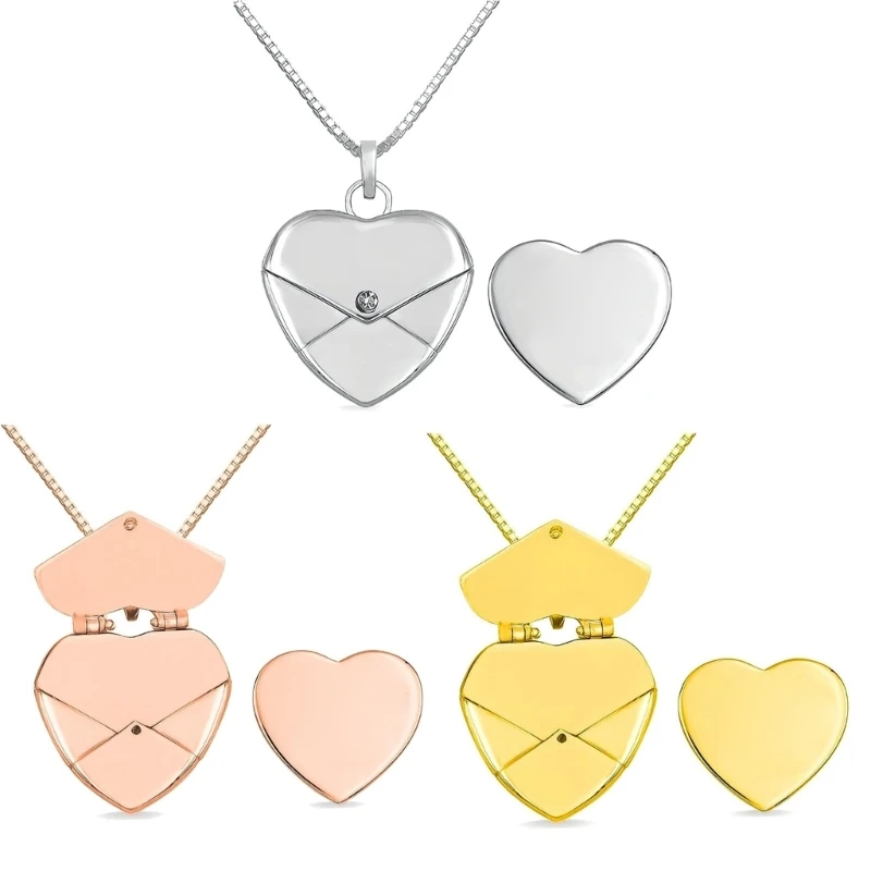 

Phrase Love Letter Necklace Envelope Locket Necklaces Heart Locket Choker 264E
