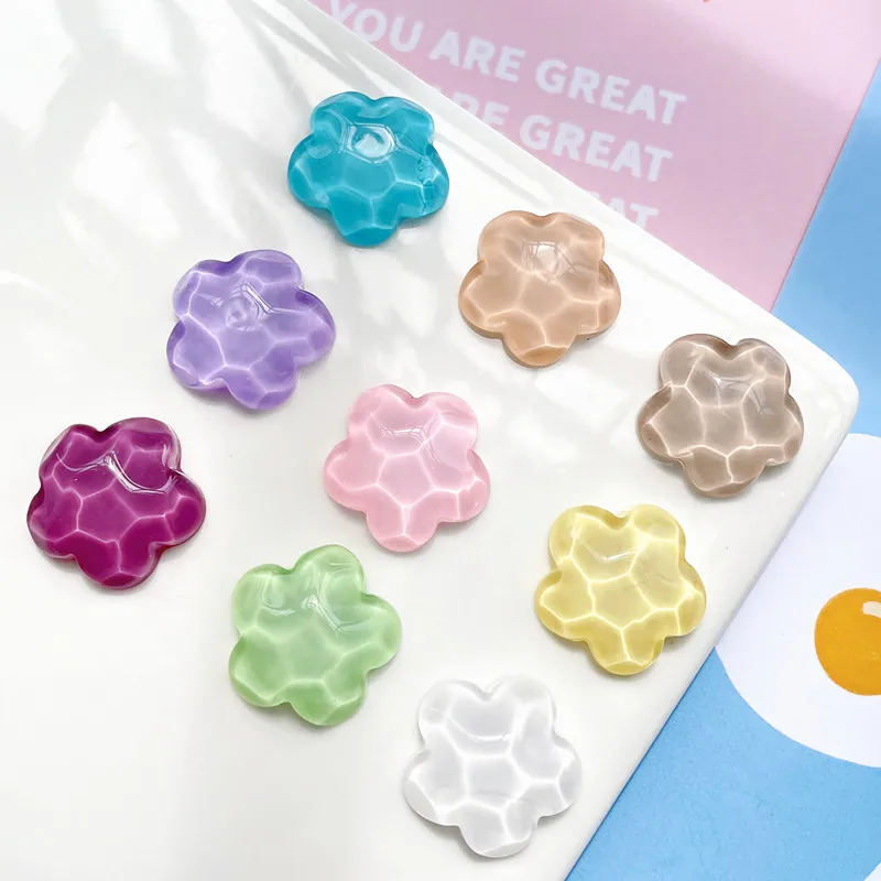 

100pcs 20mm Ripple Acrylic Flower Resin Cabochons Ornament Accessories Flatback Cameo Patch Beading Material Hair Pin Clip DIY