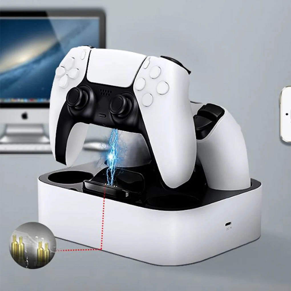 

Gamepad Charger Controller Charging Station with Indicator Quick Charge Dock Replacement for PlayStation 5 DualSense