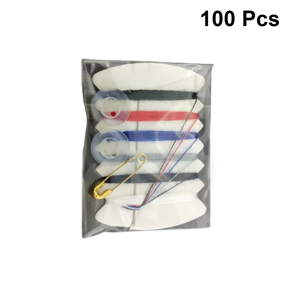

100 Packs Sewing Sewing Thread Portable Multifunctional Sewing Thread Embroidery Cross Tools (Button Random