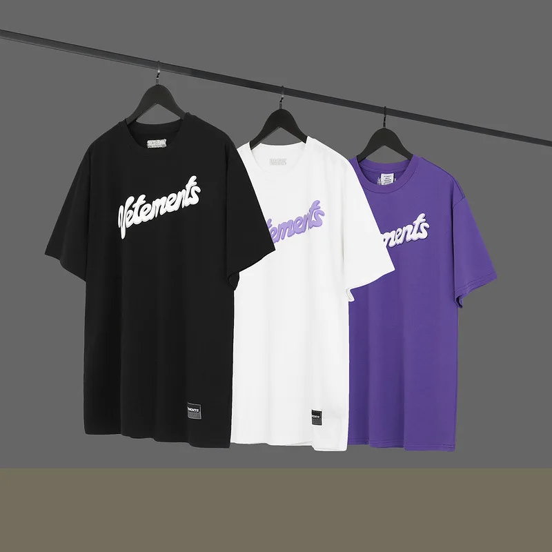 

Vetements T-shirts Women and Men Summer Fashion VTM Oversized Sport T-shirt Letter Print Casual Short Sleeve O Neck Tshirt Homme