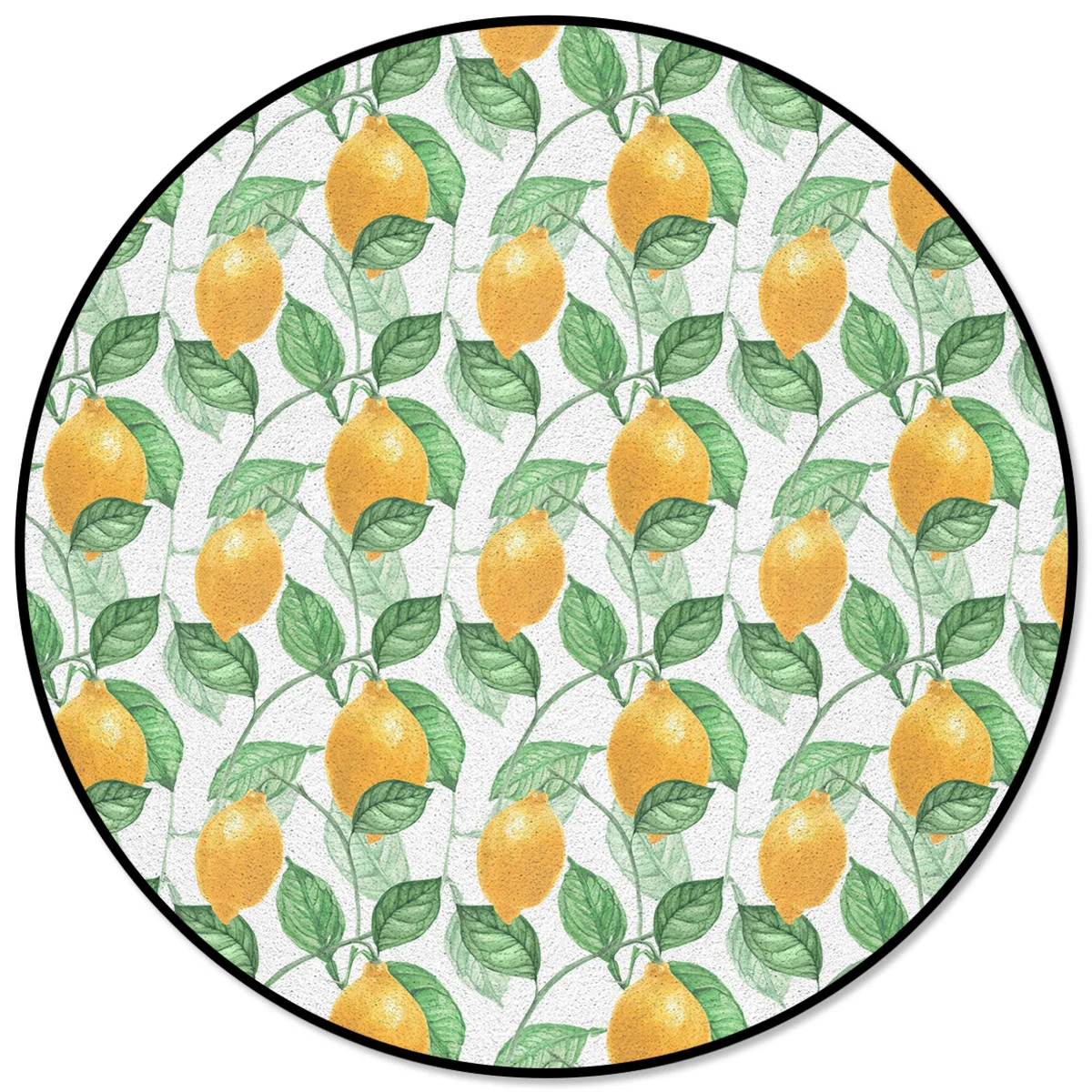 

Летние акварельные коврики и коврики лимона для дома, гостиной, круглый коврик для детской комнаты, нескользящий
