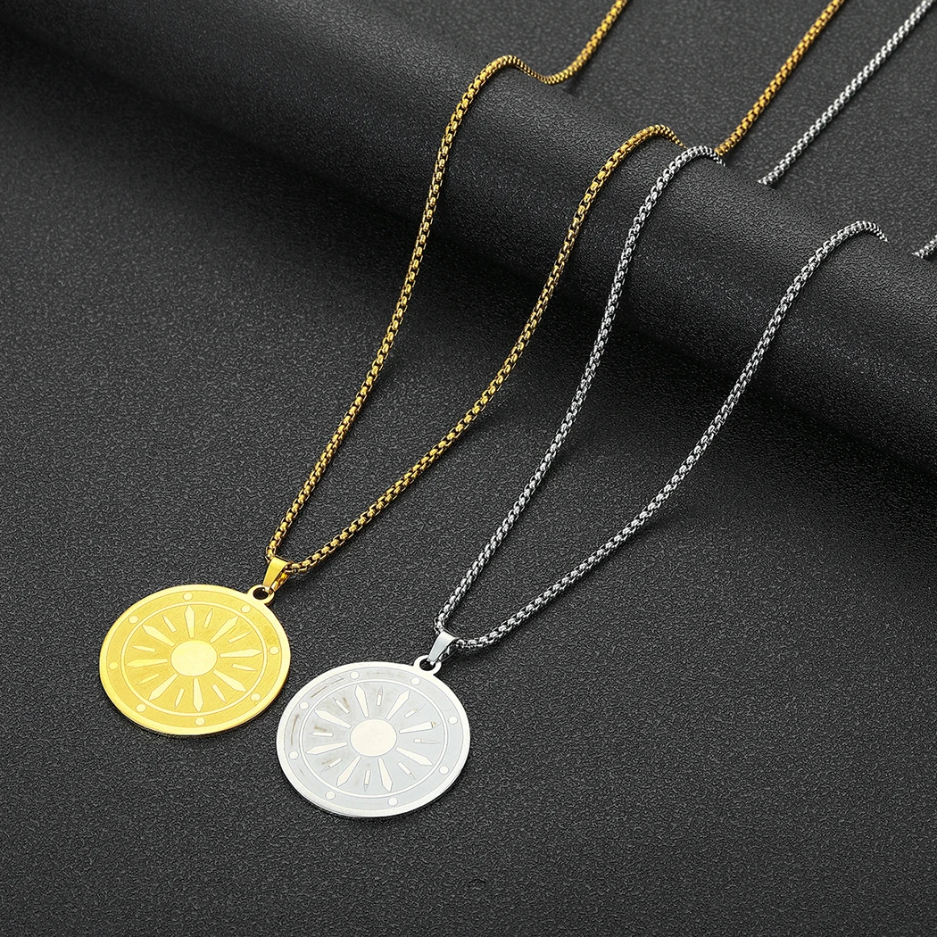 

Stainless Steel Greek Pendant Gold Plated Mens Pendant Necklace