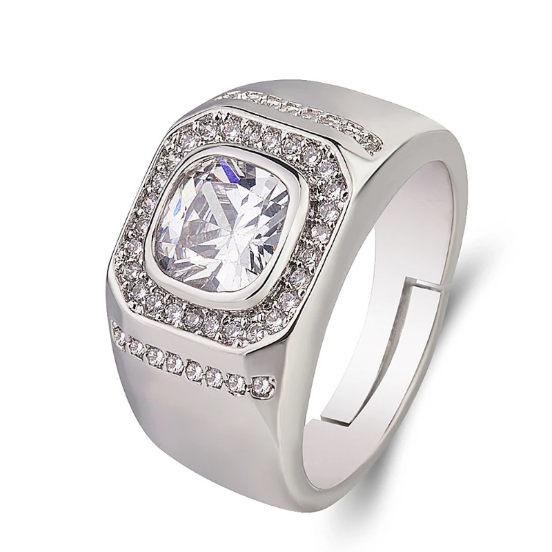 

European and American domineering men's diamond fashion couple ring live mouth big men's ring hot selling jewelry hot selling