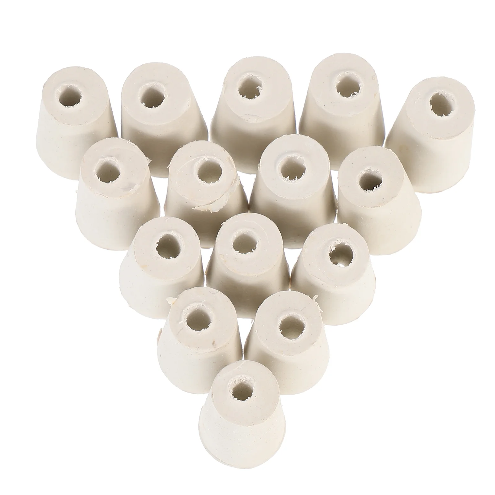 

15 Pcs White Cabinet Door Bumper Flask Stopper Soft Laboratory Tube Rubber Tapered Shaped Rubber Stopper
