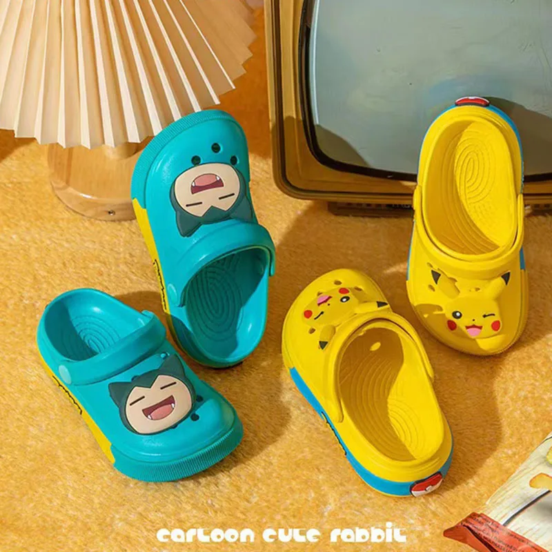 

Kawaii Pokemon Cartoon Kid Slippers Cute Pikachu Charmander Sandals Eva Anime Antiskid Girls' Sneakers Summer Shoes Gifts