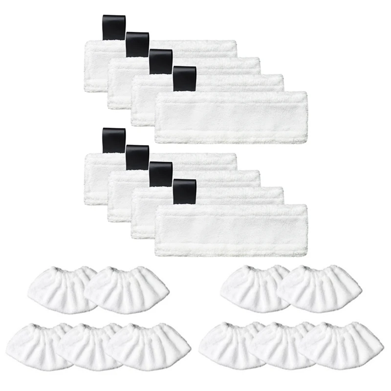 

8Pcs Steam Mop Cleaning Pad Cloth Cover With 10Pcs Cotton Terry Cloth Cover Pad, For Karcher Easyfix Sc2 Sc3 Sc4 Sc5