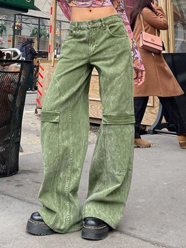 

Sifreyr Y2K Distressed Vintage Baggy Jeans Women Fashion Pockets High Waist Cargo Denim Trousers Joggers 90s Retro Grunge Pants