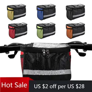 bicycle bag front handlebar bag bike frame pannier organizer pouch mtb waterproof phone bags multifunction shoulder bag free global shipping