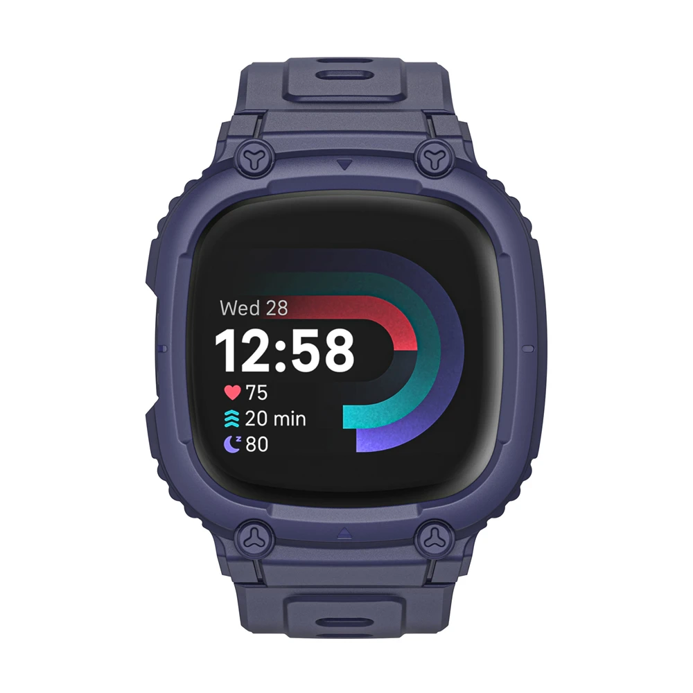 Modification Kit TPU Case Band For Fitbit Versa 4 3 Rubber Sports Cover Bracelet Strap Loop For Fitbit Sense 2 Replacement