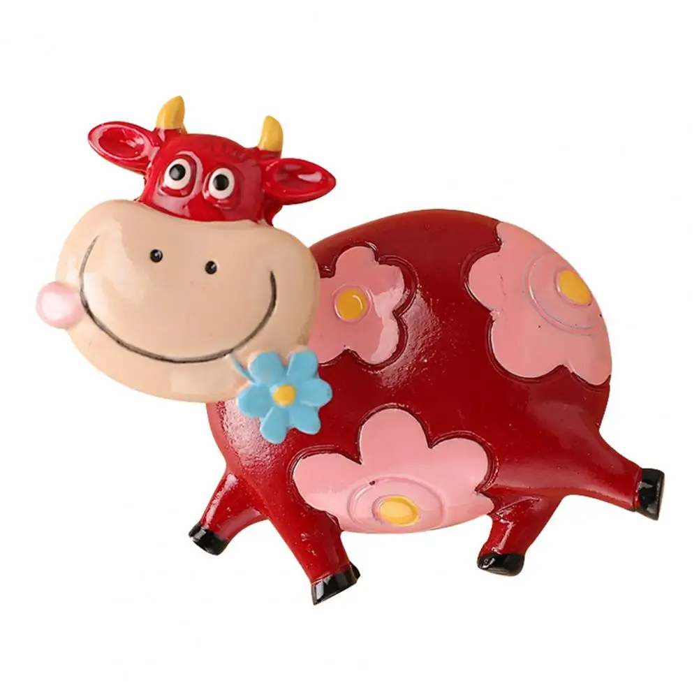 

Lightweight Lovely Cow Flower Cow Note Sticker Magnet Exquisite Fridge Magnetic Sticker 3D Cartoon for Kitchen