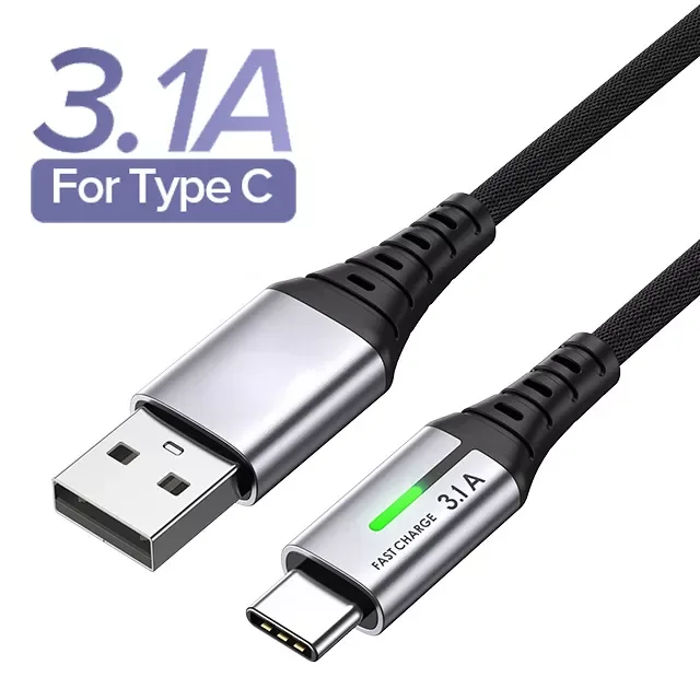 

3.1A Micro USB C Fast Charging Microusb Charger Mobile Charge Data Cords S21
