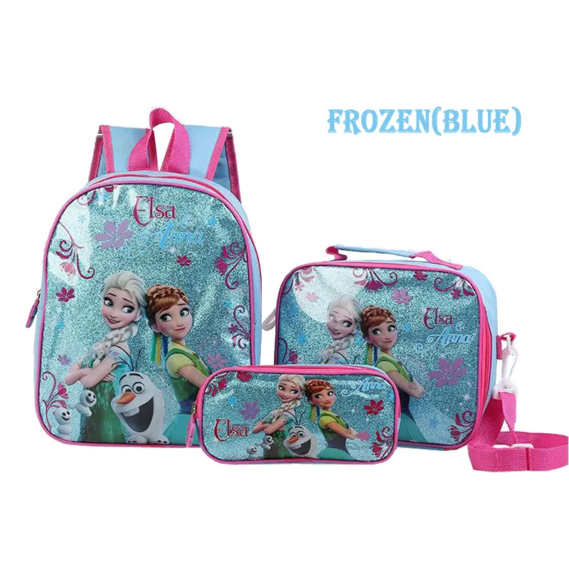 Disney Frozen Kindergarten Bag For Girls Elsa Lunch Box Pencil Case Student Shoulder Orthopedic Backpack Christmas Gifts Mochila