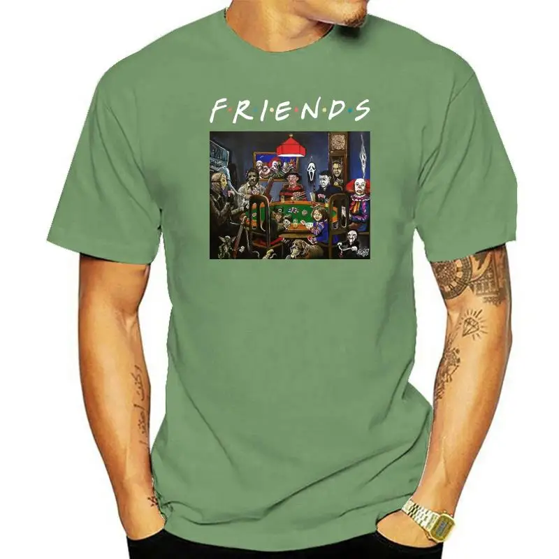 

Друзья, ТВ-шоу, слайсеры, играющие в покер, мужская рубашка, пародия, знаменитый фильм ужасов