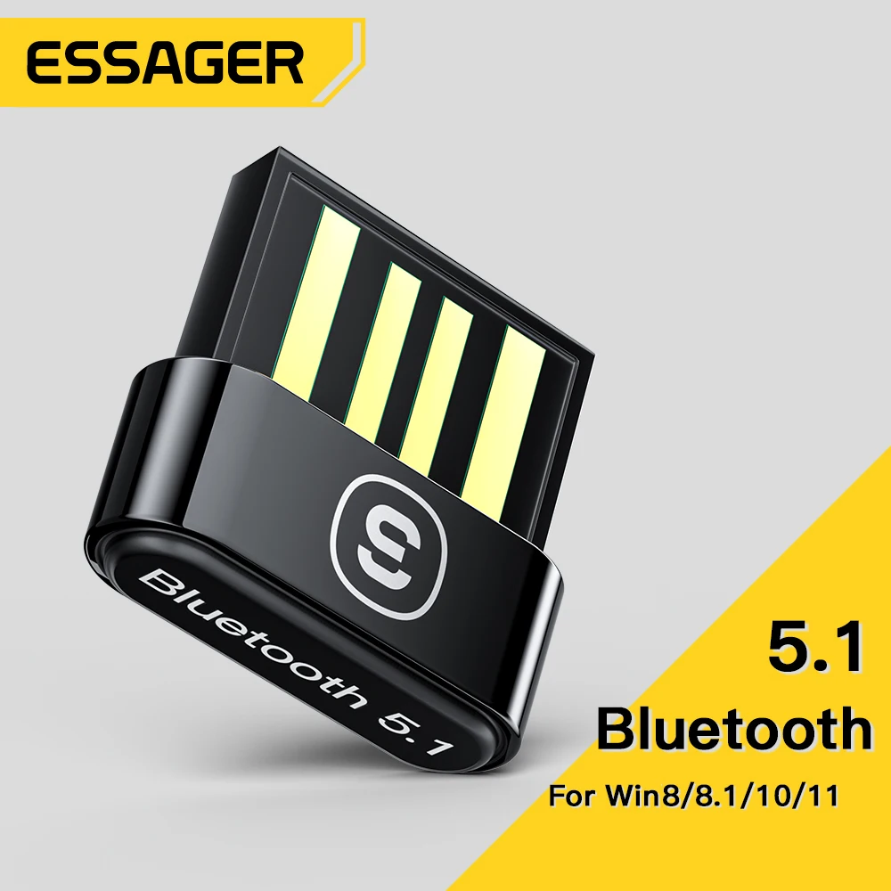 Essager USB Bluetooth 5.1 Adapter Receiver BT5.0 Dongle for 