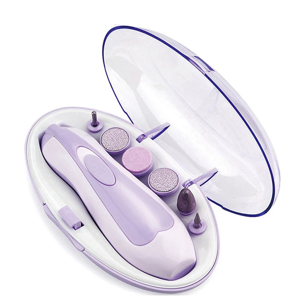 

6 в 1 портативный электрический триммер для ногтей для взрослых инструмент для полировки ногтей чехол Аксессуары