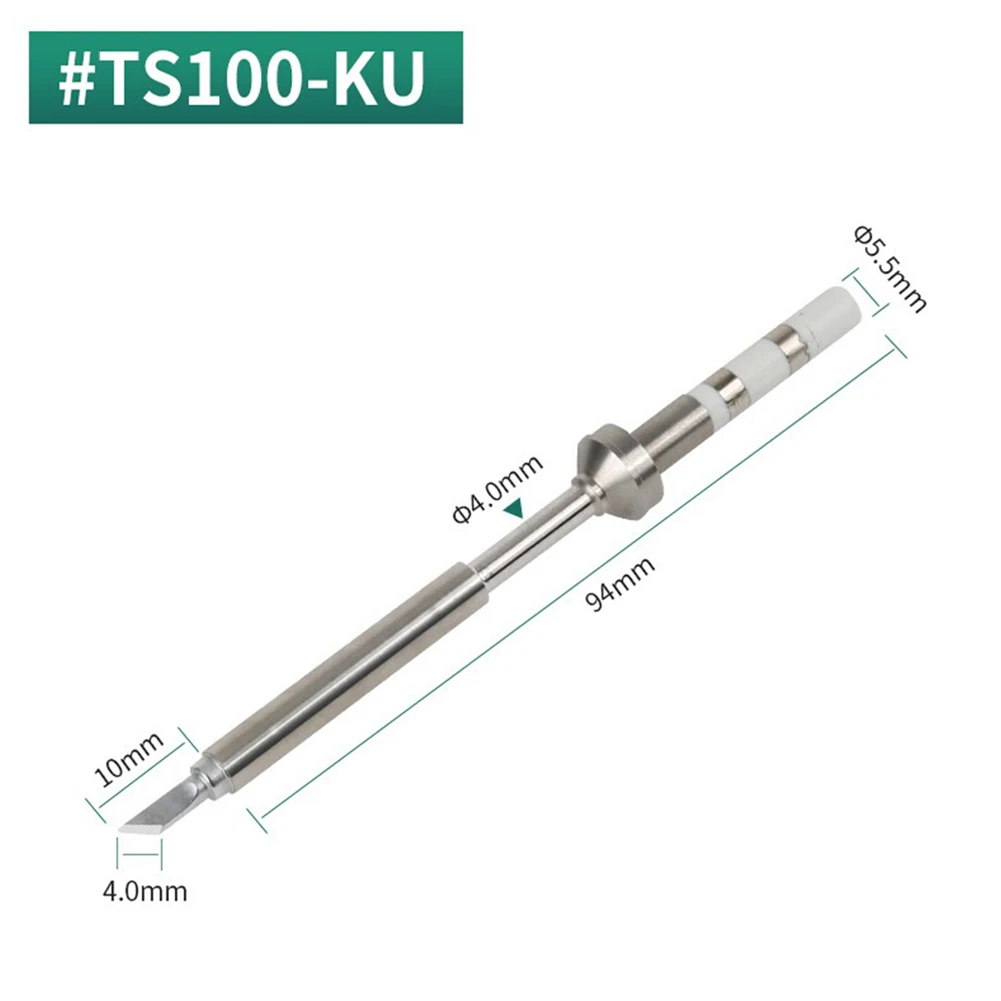 

TS100 Soldering Iron Tips Copper And Iron Replacement Accessories Electric Solding PCB TS-I K 94mm Length 7pcs Set Soldering