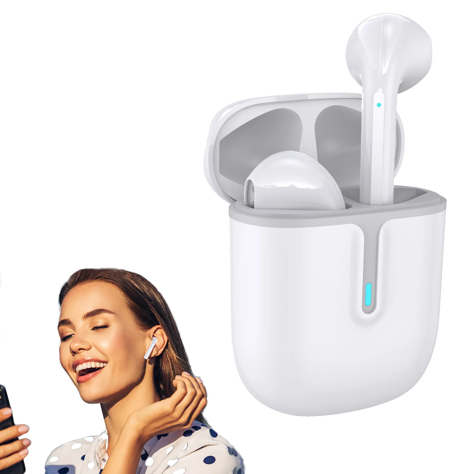 

Настоящие беспроводные наушники; Беспроводные наушники; Умное сенсорное управление; Сенсорное управление; Беспроводная зарядка; Чехол; Водонепроницаемые стерео