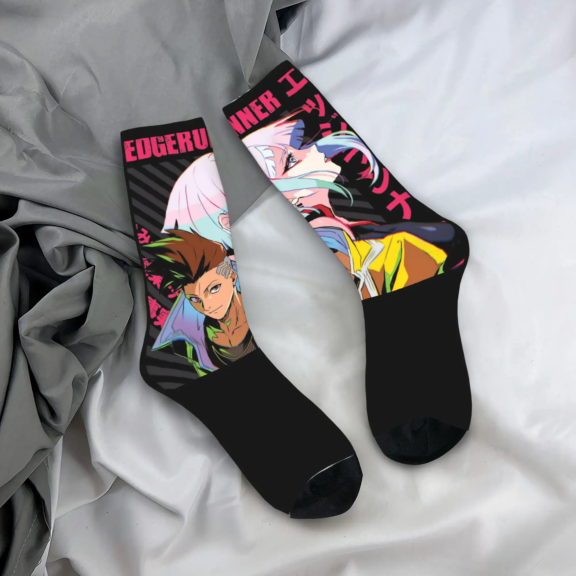 Носки для любителей игр Copie de Cyberpunks Edgerunner женщин и мужчин дышащие мягкие носки