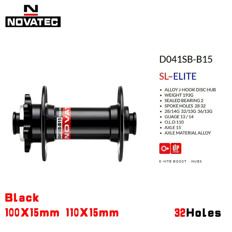 Передняя Велосипедная Втулка NOVATEC D041SB С 2 Подшипниками Для Горного Велосипеда
