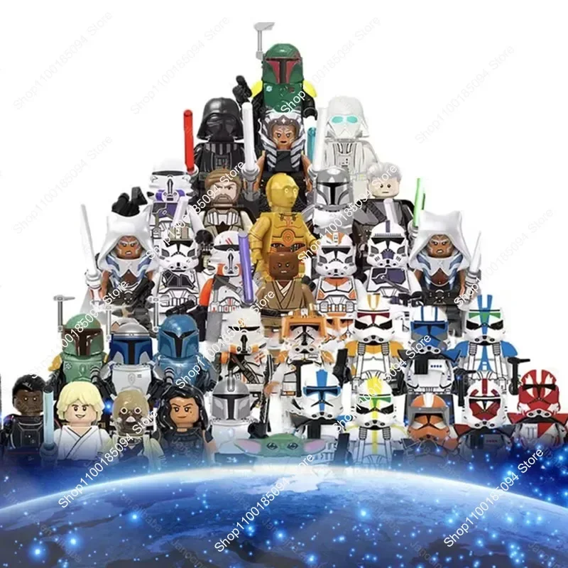Горячие игрушки New Star Wars Darth Vader Boba Fett Ahsoka Mandalorians Rex Kylo Ren Maul Bricks obi Wan Мини-фигурки