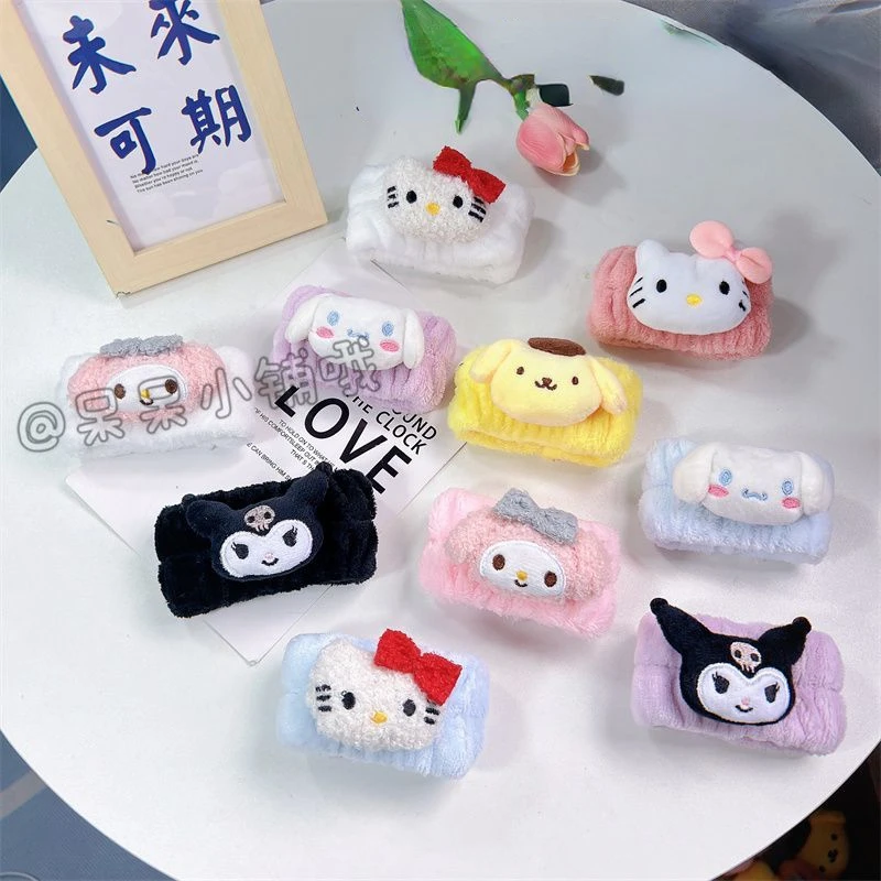 

Sanrios Kuromi Cinnamoroll My Melody Pompompurin Kittys аниме милый мультяшный браслет для мытья лица мягкий и удобный противокапельный