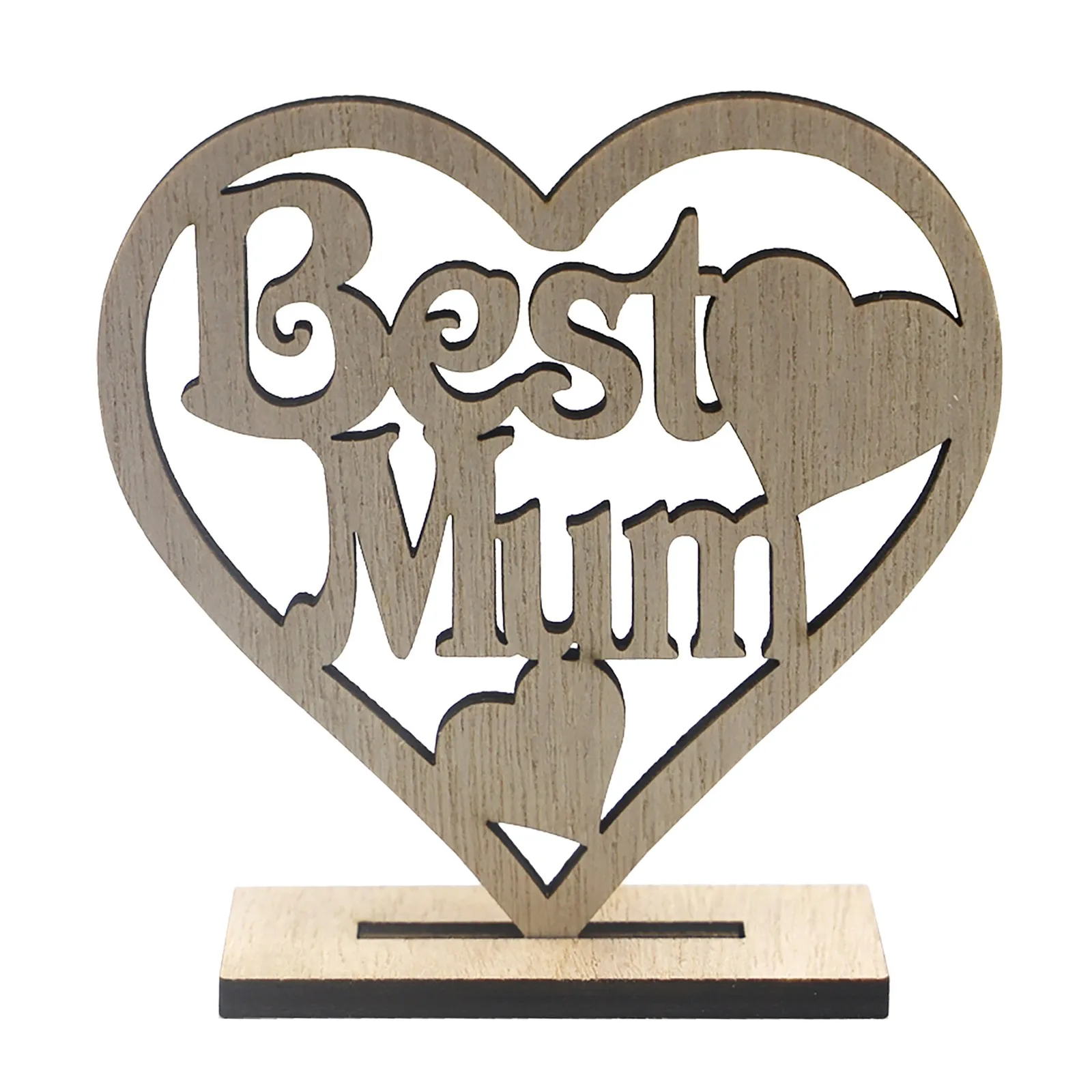 

Деревянный деревянный блок, декоративные подарки «сделай сам» в форме сердца для матери, декоративные украшения на день рождения, настольн...