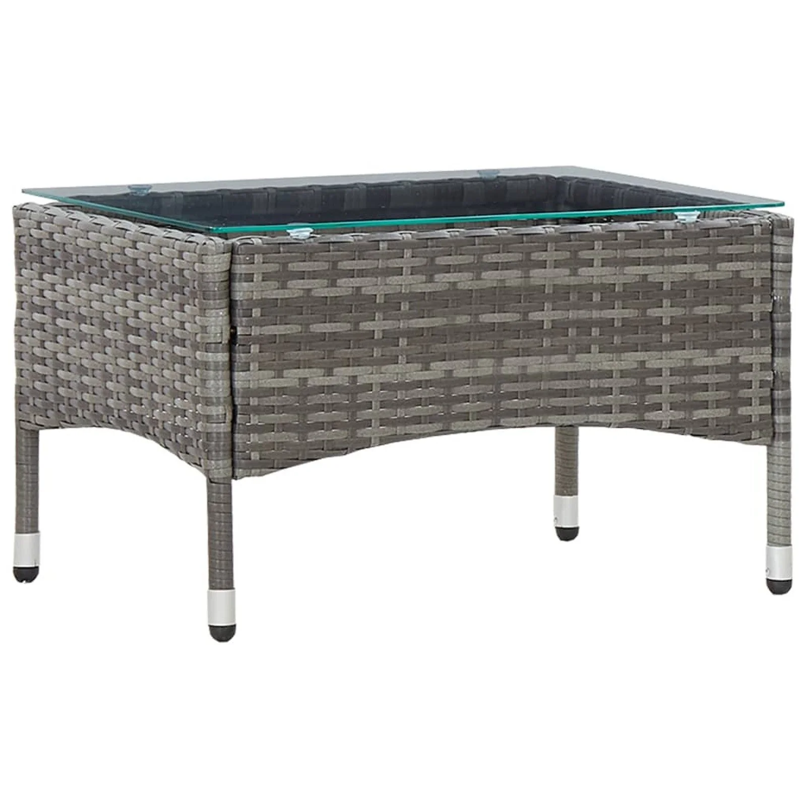 

Coffee Table Gray 23.6"x15.7"x14.2" Poly Rattan