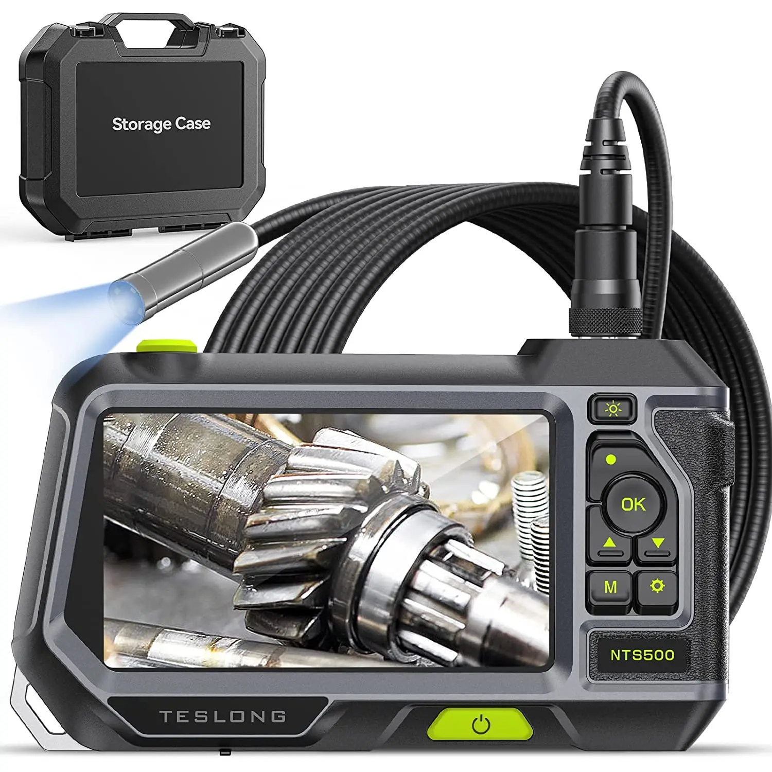 

TESLONG 5.0MP Industrial Endoscope Autofocus Inspection Camera Pipe Car Borescope 5.0inch Color Screen hd 1080p Endoscopio 1m 3m