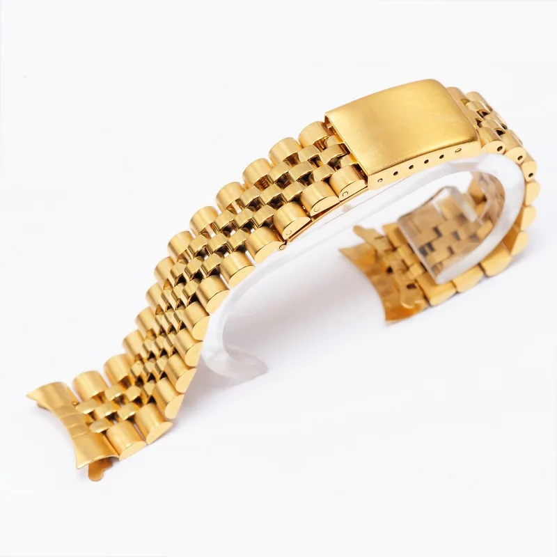 Accessories Band 18mm 19mm 20mm 22mm Jubilee Curved End Metal Stainless Steel Strap Fits For Seiko 5 Rolex Watches