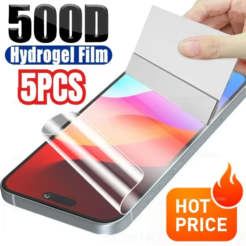 Фото 5 шт. гидрогелевая пленка для защиты экрана для IPhone 13/14 Promax 12Mini 11Pro, защитная пленка от царапин 15Plus 16Promax XR XS MAX №1