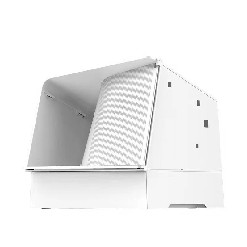 Белый полностью закрытый контейнер для кошачьего туалета современный обучающий