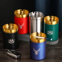 fashion metal portable funnel ashtray storage box cigarette accessories household supplies