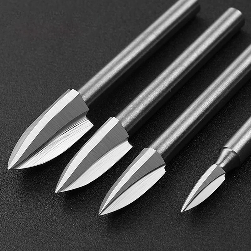 

1/5PCS Wood Carving Drill Bit Engraving Drill Bit Set Solid Carbide Root Milling Grinder Burr Precise Woodworking Carve Tool New