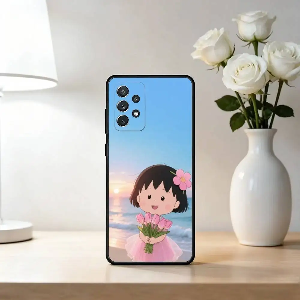 Фото Чехол для телефона C-Chibi Maruko-chan для Samsung S25, S24, S21, S22, S23, S30, Ultra, S20, Plus, Fe, Lite, Note, 10, черный чехол №5