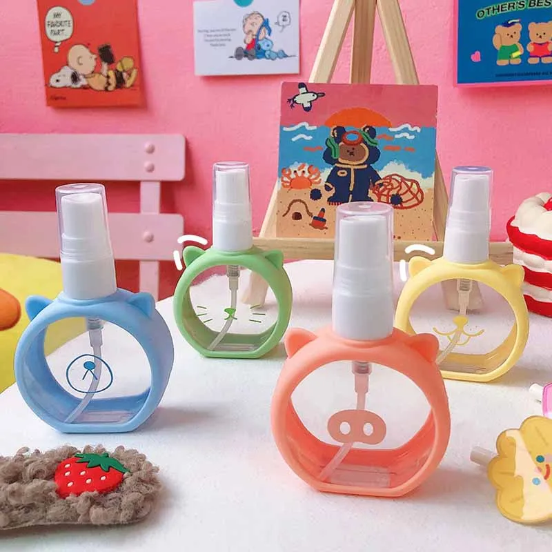 

Cartoon Cat Small Spray Bottle Make-up Water Silicone Bottle Cute Perfume Bottle Reusable Portable Alcohol Spray Bottle